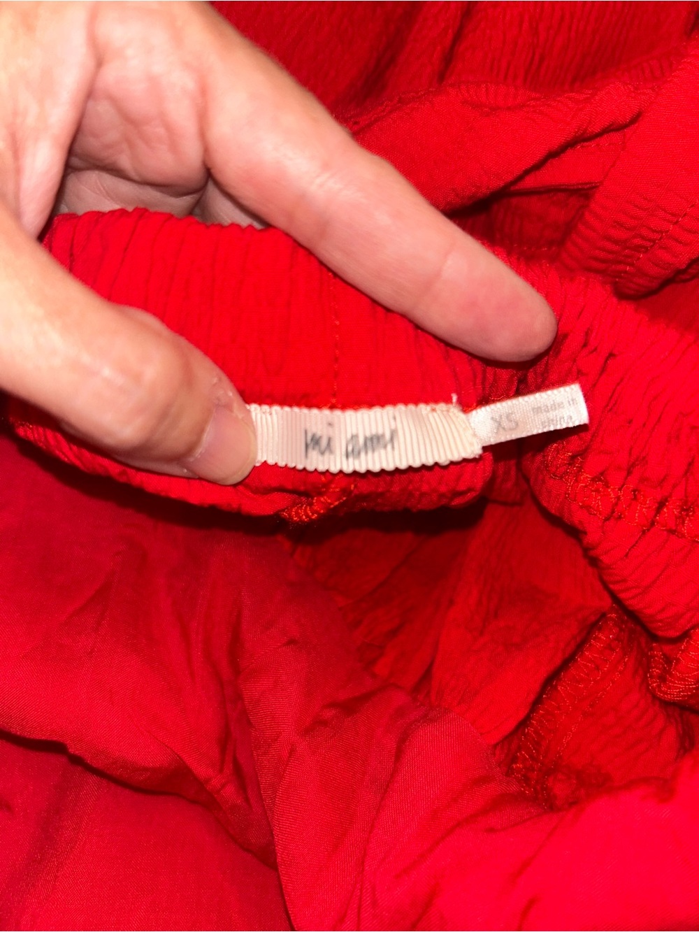 Bright Red Elastic Waist Skirt